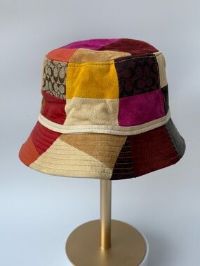Coach Multicolor Patchwork Bucket Hat Y2K